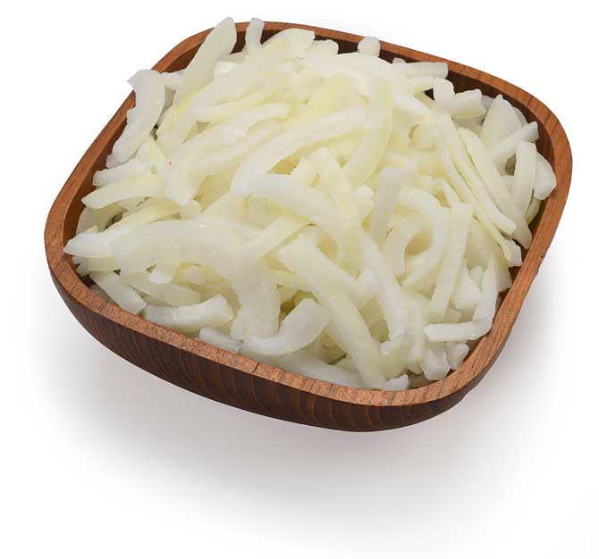 bowl of chopped onions